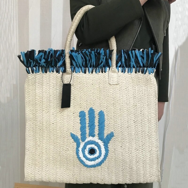 Square Hand Embroidered Travel Vacation Woven Beach Bag Girls Shoulder Bags handemade handbags Birthday for Friends: Default Title