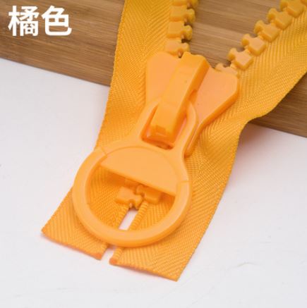 Extra large zipper 20# 25 cm Open at both ends Resin Zippers Pull Ring Zip for Sewing Bags clothes: 6