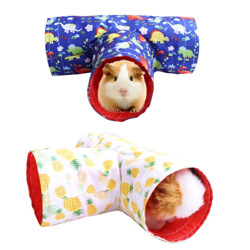 Tubi giocattolo criceto gabbia cavia regalo pieghevole e portatile per animali domestici tunnel a forma di T durevole-tubi da gioco a 3 gareggiare durevoli