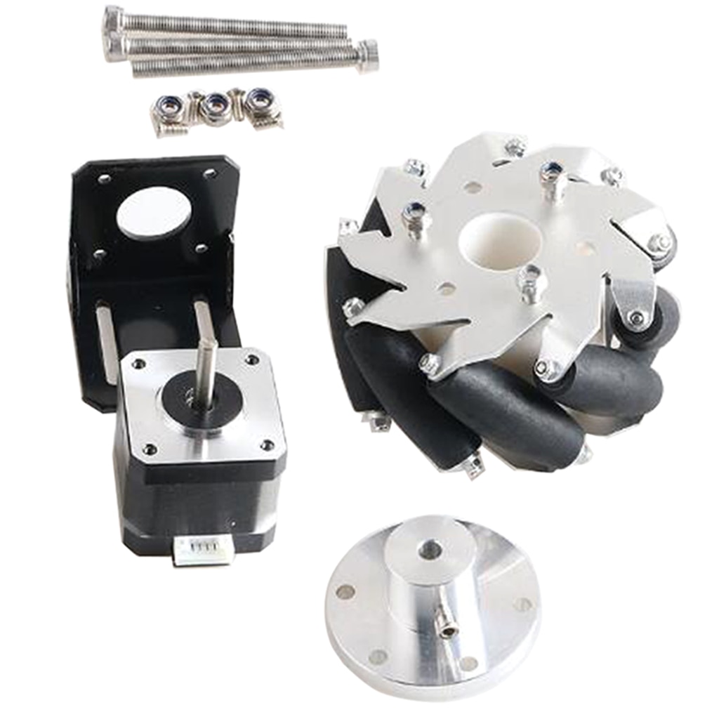 DIY Robot Track Mecanum Diameter Per Wheel: 4 inches (100mm) 42 Stepper Motor with 42 Motor Bracket Set of Matching Screws