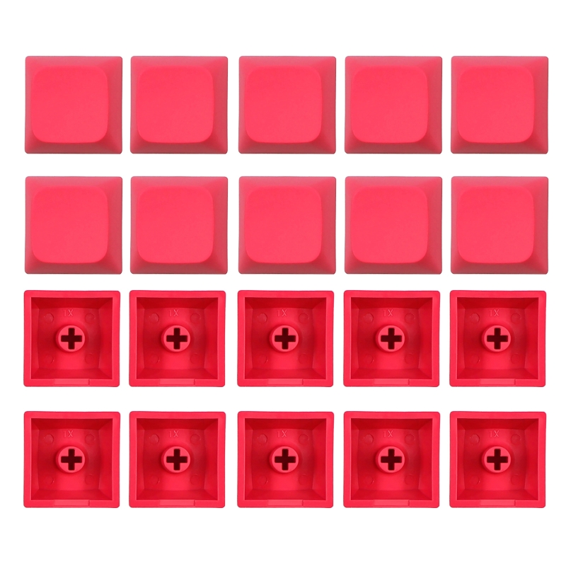 20PCs PBT Blank DIY Keycap Mechanical Keyboard Installation 1U 1X XDA Profile No Print Keycap Set for MX Switches: Red
