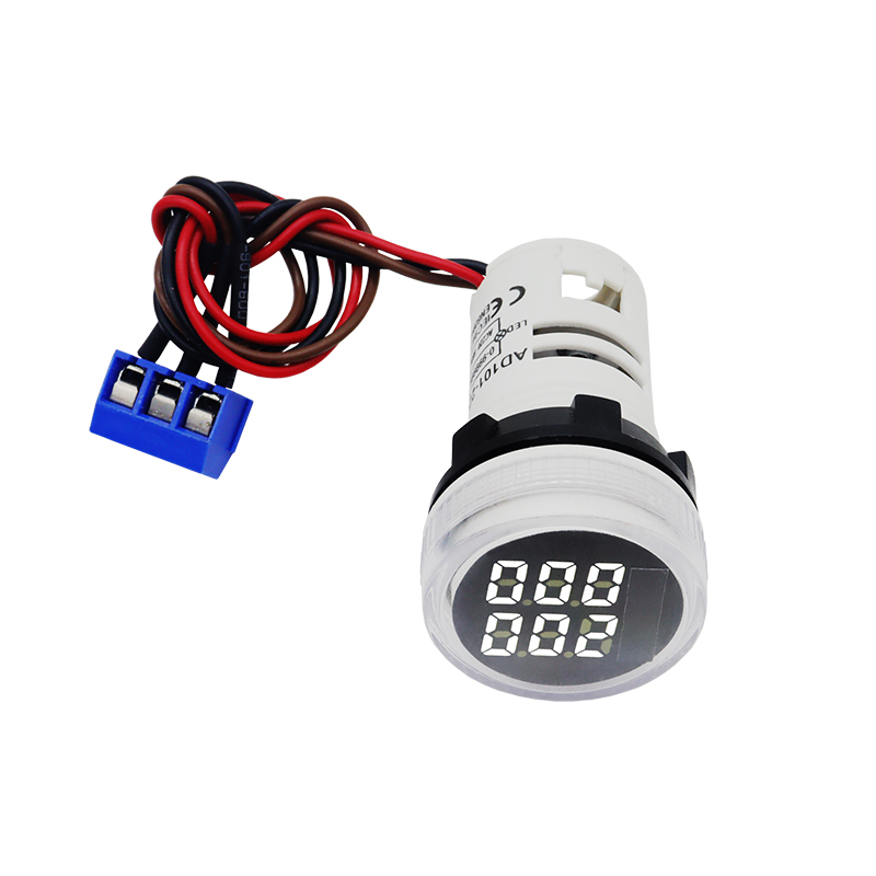 Mini LED Round Digital Counter Meter 22mm 6 Digital 0-999999 AC 220V-380V Electronic Signal Totalizer Panel Counter Meter: WHITE