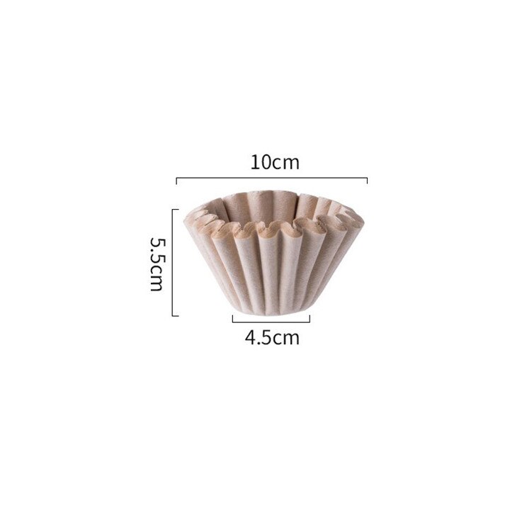50 Uds cesta de papel de filtro para café para 1-4 tazas o 1-2 tazas marrón Natural sin blanquear Biodegradable para café por goteo para Barista: 1-2Cups