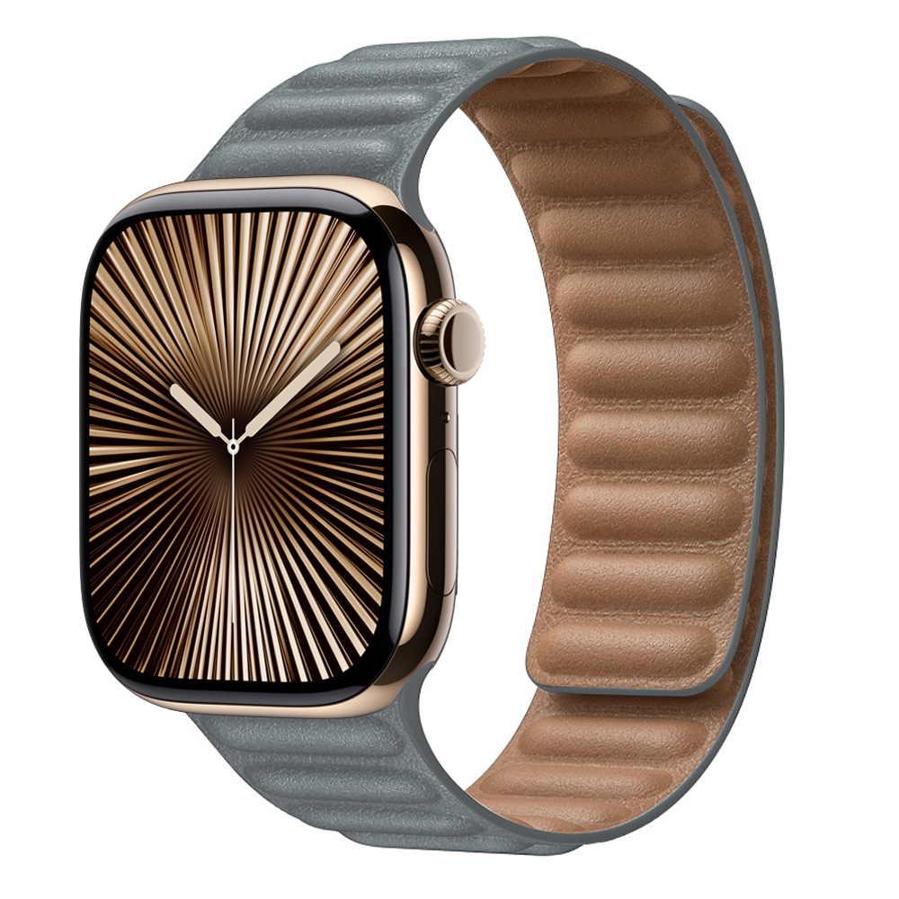 Enlace de cuero para Apple watch band 44mm 45mm 40mm 38 42 pulsera de bucle magnético iWatch seires SE 6 7 8 9 10 46mm ultra2 49mm: SMOKEY MAUVE / 12 mm