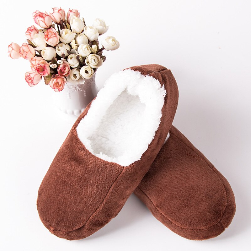 Zapatillas de casa de felpa para mujer, zapatos de aislamiento suave, cálidos, de interior, talla grande 48, Invierno: brown1 / 8