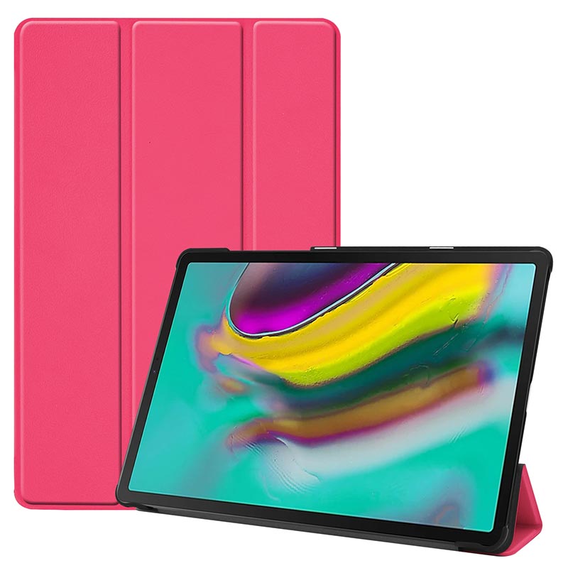 Para Samsung Galaxy Tab S5E Funda de cuero Delgado inteligente de 10,5 "Funda plegable magnética para Galaxy Tab S5E SM-T720 SM-T725 Funda: Rose red