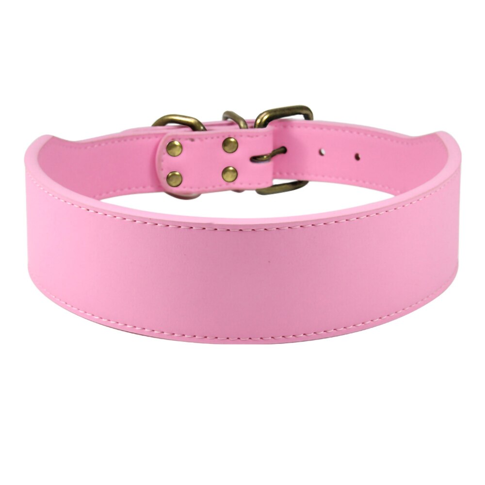 2 '' leveä kuitunahkainen koiranpanta kestävä kaulahihna kaulapannat keskikokoiselle koiralle kuparisolki pitbull bulldog beagle l -3xl: Vaaleanpunainen / Xxxl