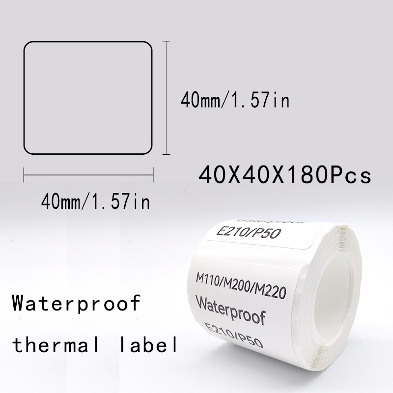 5PK YLF23 E210 Label Paper Sticker 50*30mm Use for P50 Thermal Label Printer M110 Label Maker DIY adhesive Label Tape: WHITE