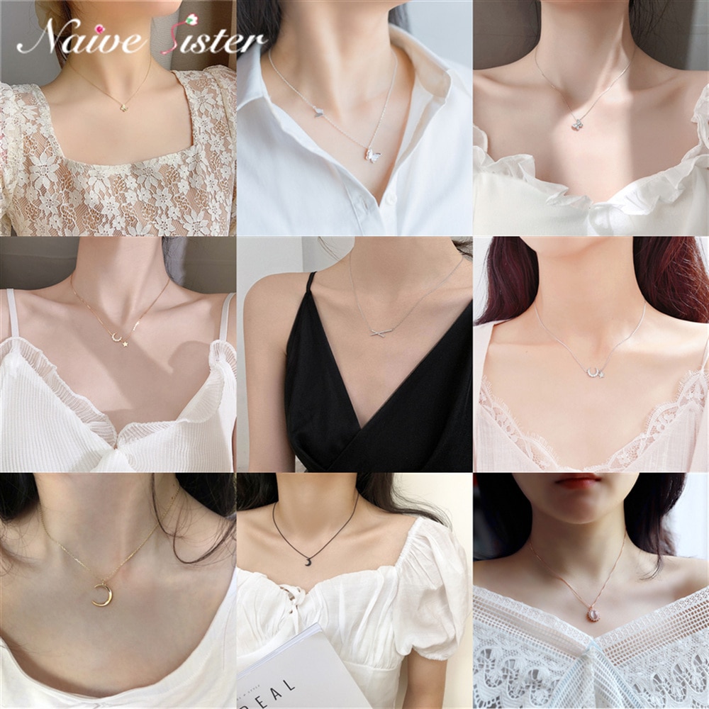 Böhmischen Mond Sterne Kristall Herz Choker Halskette für Frauen Schmetterling Halsketten Anhänger auf Neck Chocker Mädchen Koreanische Schmuck