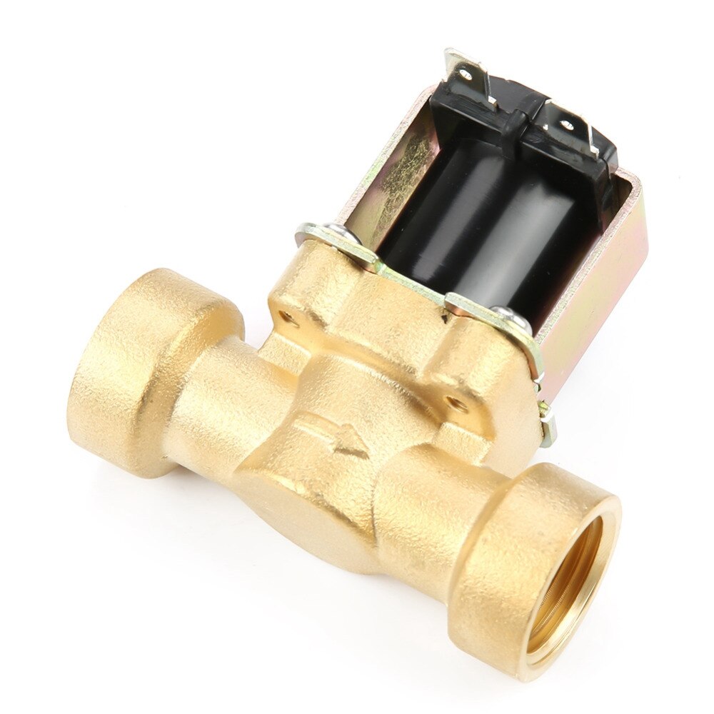 Válvula magnética de agua eléctrica de 12V CC, válvula solenoide de latón DN15 G1/2, válvula de flujo constante, interruptor regulador de presión