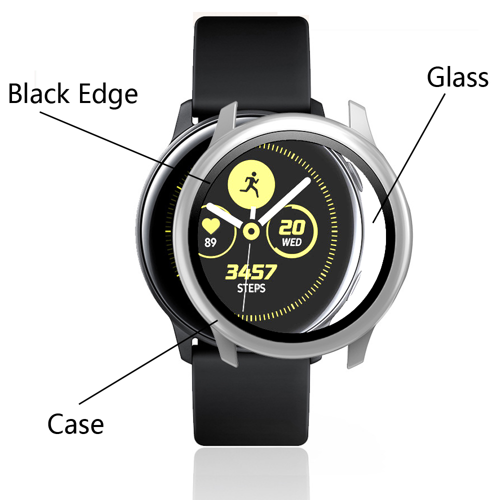 Szkło + etui do Samsung Galaxy watch active 2 44mm 40mm dookoła osłona zderzaka + folia ochronna do ekranu correa active2 44mm 40mm