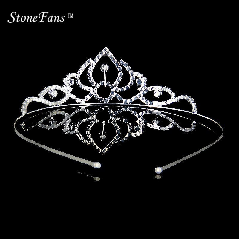 StoneFans Haarschmuck Clips Hochzeit Strass Tiara Für freundlicher Perle Haarbänder Stirnbänder Diademe Und Kronen Bräute Mädchen 59