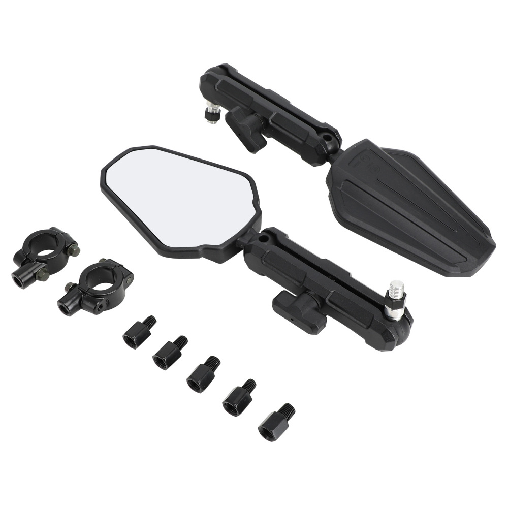 Espelho retrovisor para motocicleta, espelho lateral para ktm adv honda kawasaki versys klr650 benelli trk rally universal: Preto