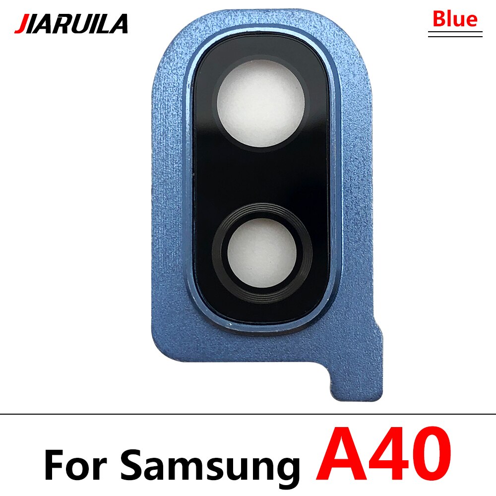 Back Camera Glass Lens + frame For Samsung Galaxy A10 A30 A40 Rear Housing Back Cover With Metal Frame Holder Replacemen