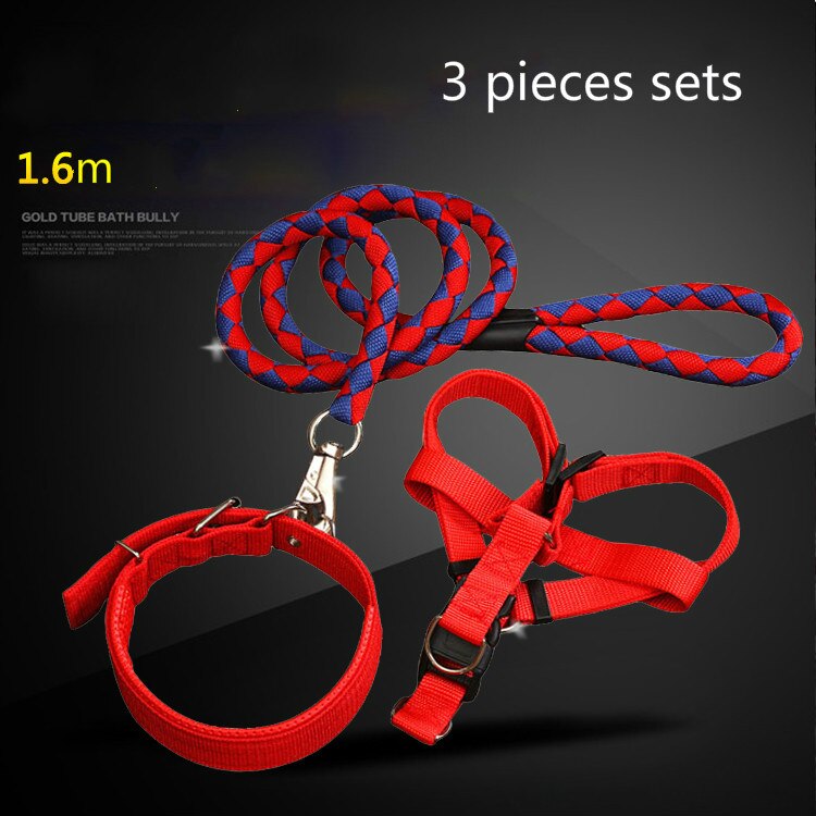 Halsbanden trekkabel jean hondenriem harnas huisdier kraag harness hondenriem pet wandelen harness leash set verstelbare borst