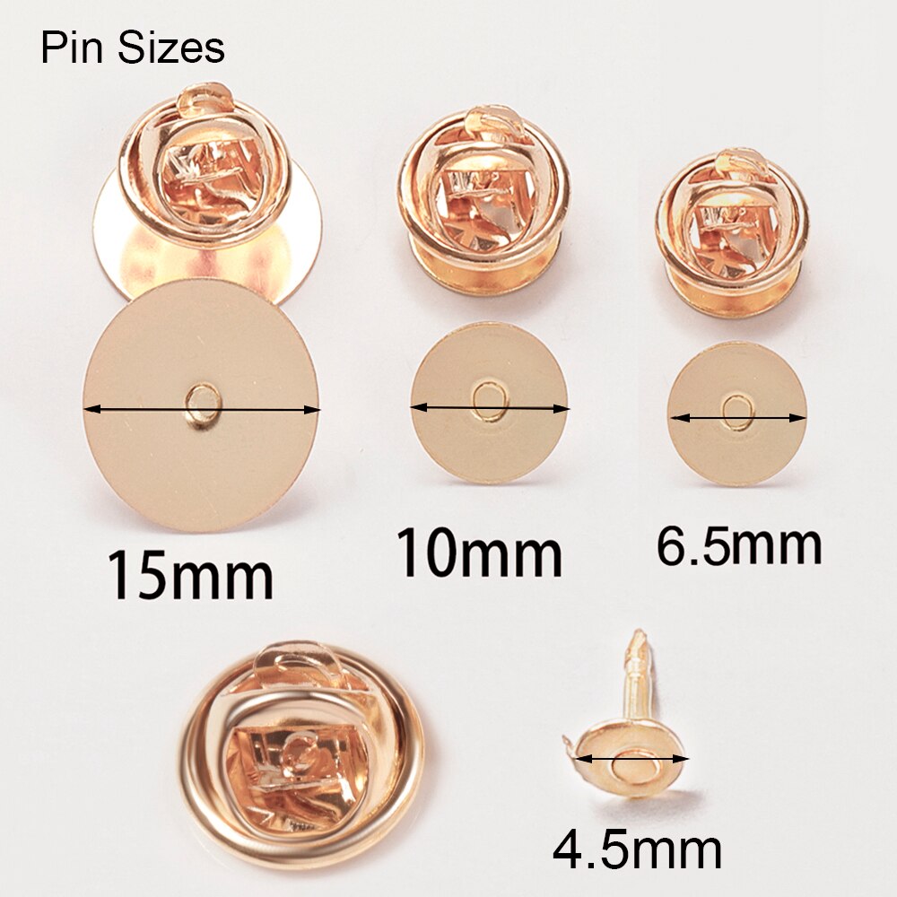 50Sets Pins Caps Button Butterfly Clasp Pin Back Squeeze Badge Holder Brooch Clutch Nail Tie Stoppers for DIY Jewelry Findings: L / SZARY