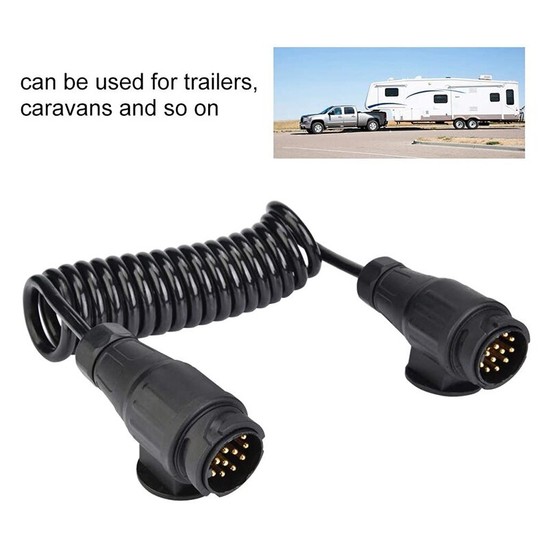 Adapter Europe Style 13 Pin Trailer Plug Wiring Spring Cable Connector Adapter for Car Trailer Caravan Truck