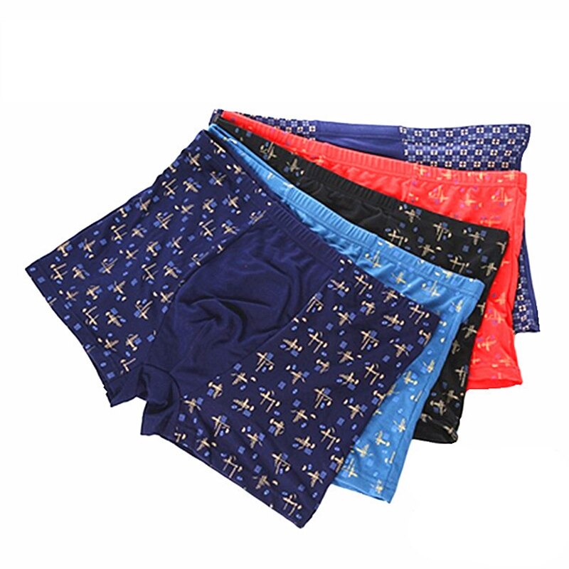 10Pcs/lot Men&#39;s boxers Soft breathable plus size 6XL 7XL print Big Size underwears men shorts