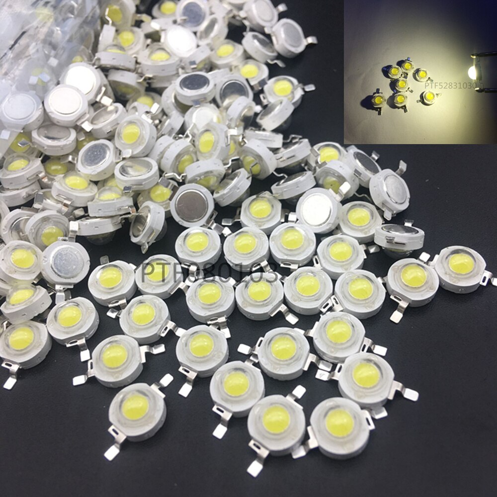 10-1000 stuks led cob lamp chip 1w 3w 3.2-3.6v ingang 100-220lm mini led lamp diode smd voor diy led schijnwerper spot downlight