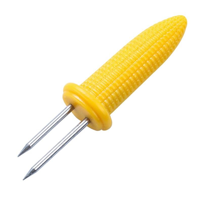 12pcs Corn Forks Corn On Cob Skewers Stainless Steel Food Forks Sweetcorn BBQ Fork Kitchen Tool Fruit Holder Barbecue Supplies