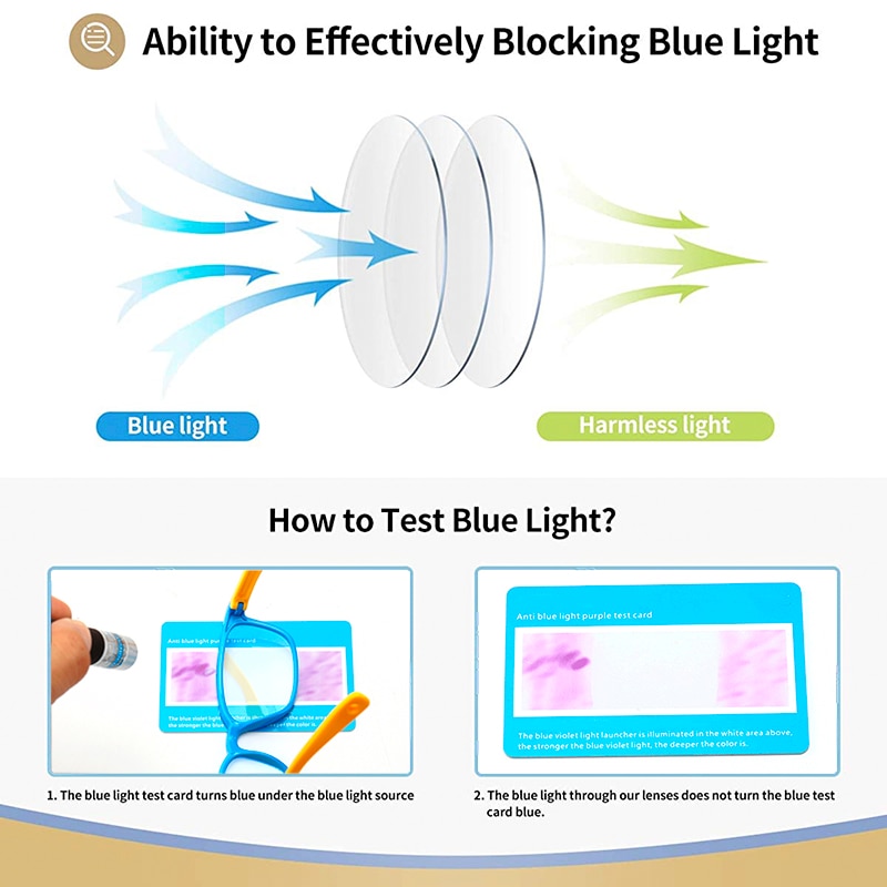 Blue Light Blocking Glasses Kids TR90 Flexible Ultralight Computer Gaming Prescription Glasses Boy Girl Child UV400