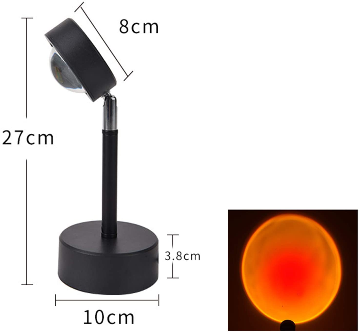 USB Sonnenuntergang Lampe Regenbogen Projektor Lampe LED Nacht Licht Für Heimat Schlafzimmer Coffe Einkaufen Hintergrund Zauberstab Dekoration USB Tisch Lampe: Sonnenuntergang rot Lampe