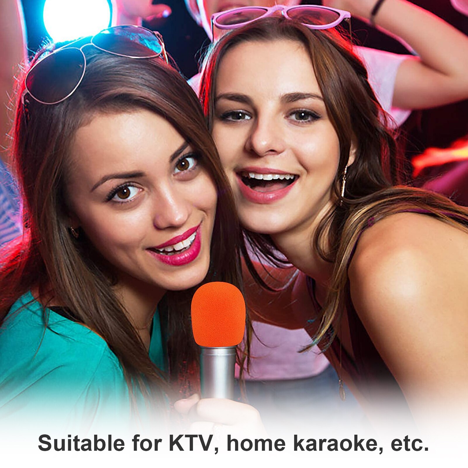 Handheld Microphone Windscreen Mic Foam Cover for Standard Ball-type Microphones Mic Accessories for KTV DJ, Pack of 1pcs