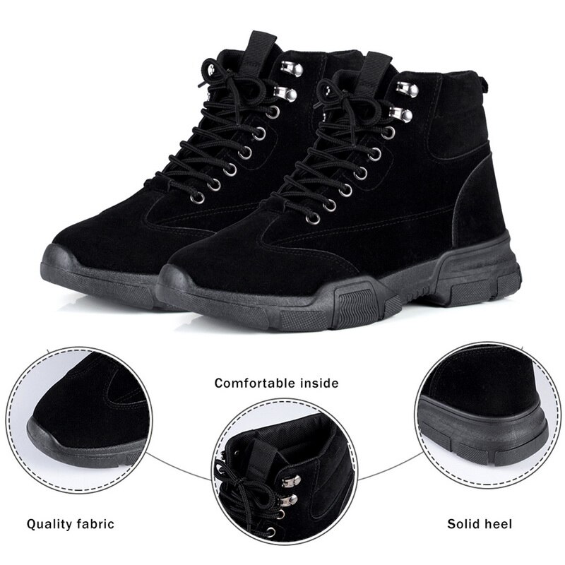 Botines de cuero vulcanizados para hombre, zapatillas deportivas informales, altas