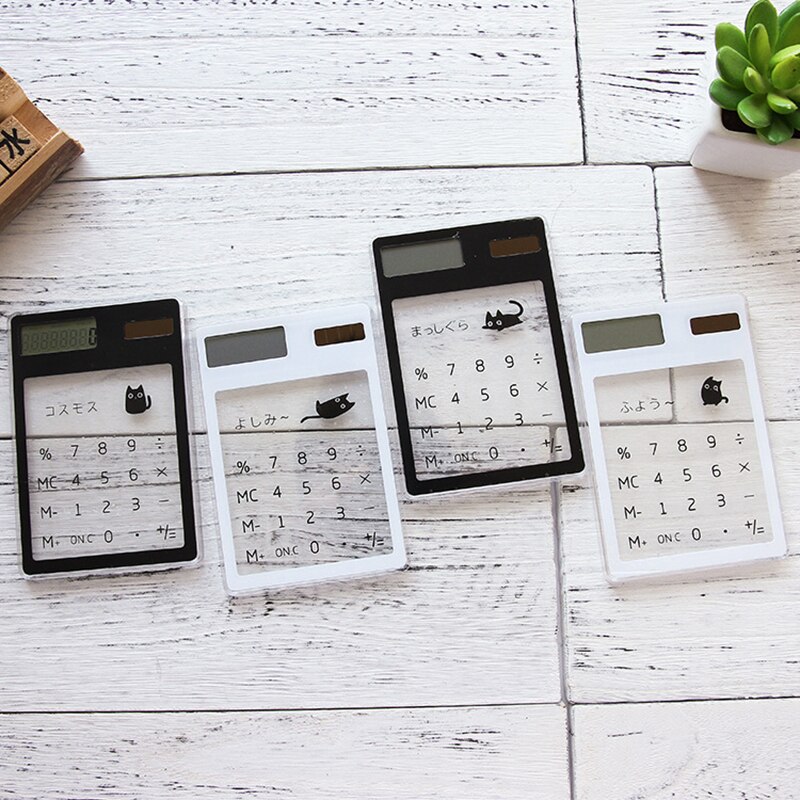 1 Piece Handheld Transparent Scientific Calculator Cute Pocket Calculator Solar Calculators Scientific for School Meeting