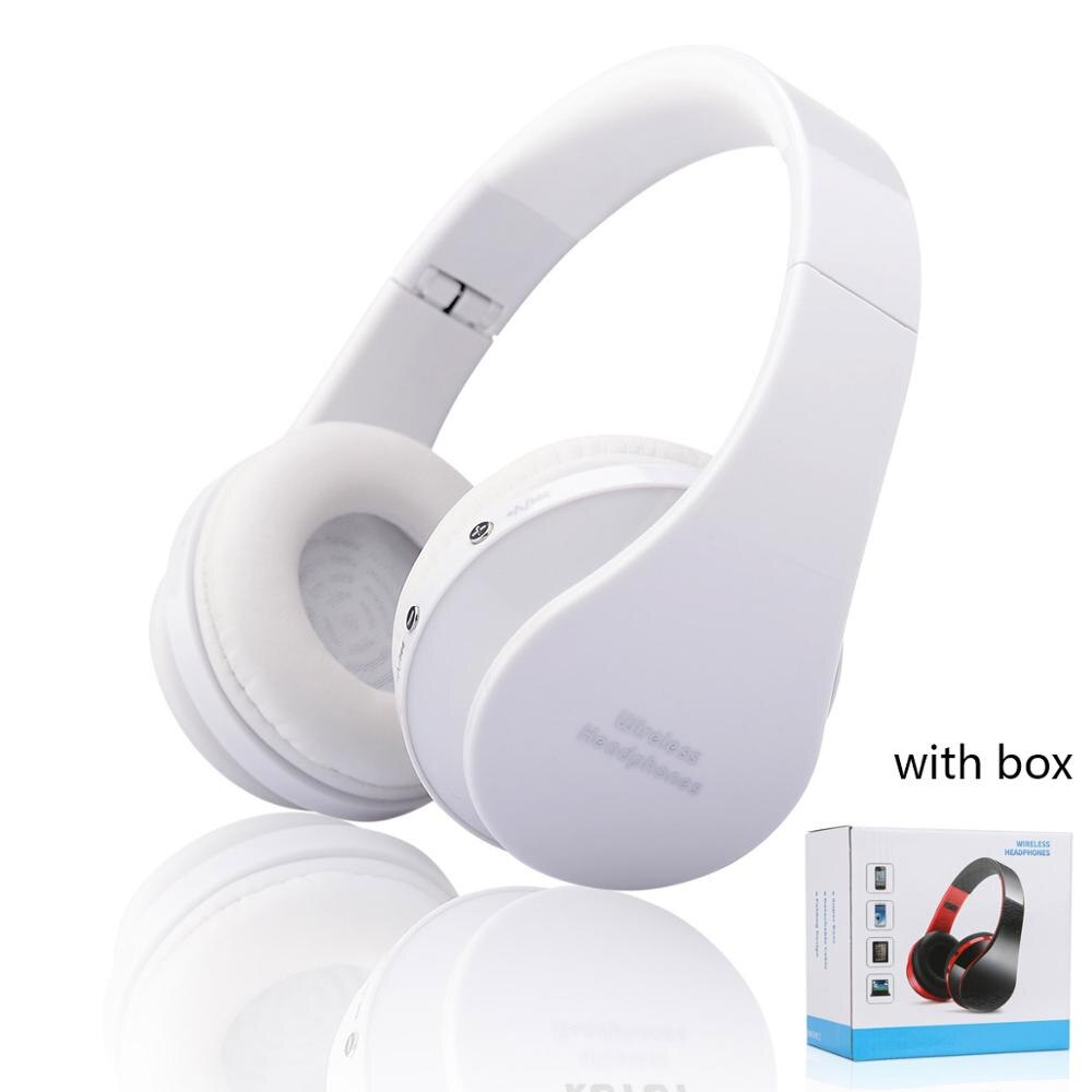 Wireless Bluetooth Headset Headphones Stereo Foldable Sport Earphone bluetooth earphone Microphone headset and earhook 2: White with box