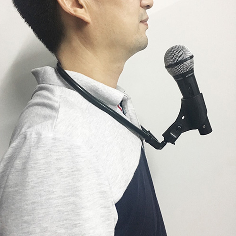 Neck Microphone Holder (Lock) Magic Tricks Adjustable Magia Holder Magician Stage Accessories Illusion Gimmick Fun