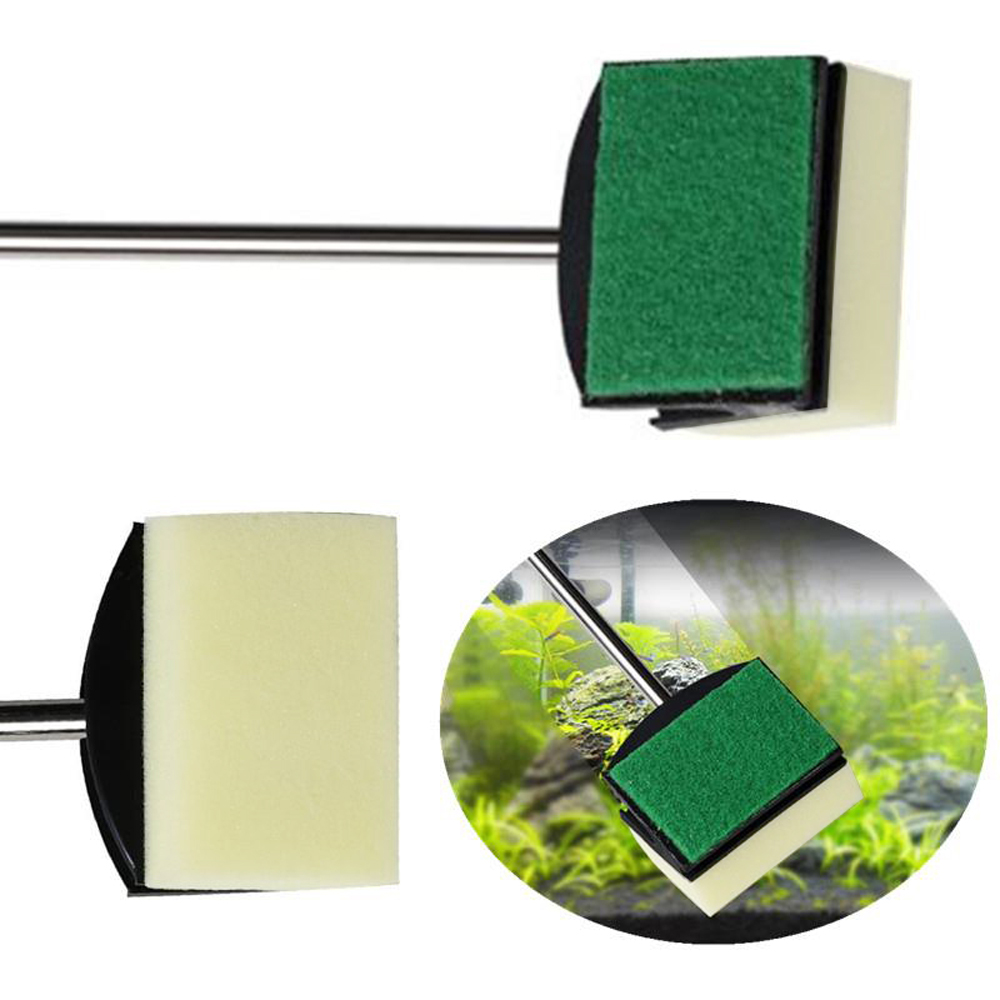 Glazen Aquarium Algen Geel Groen Dubbele Side Spons Aquarium Reinigingsborstel Tool Aquarium Accessoires Fisk Tank Gereedschappen