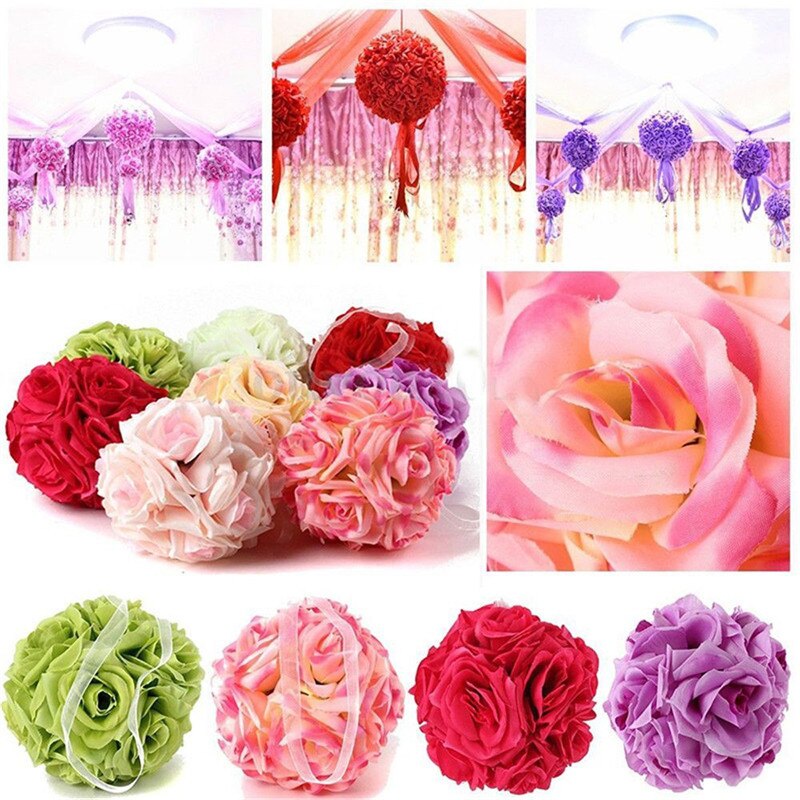 1 stks Kunstzijde Bloem Rose Kissing Balls Boeket Middelpunt Pomander Party Bruiloft Middelpunt decoraties