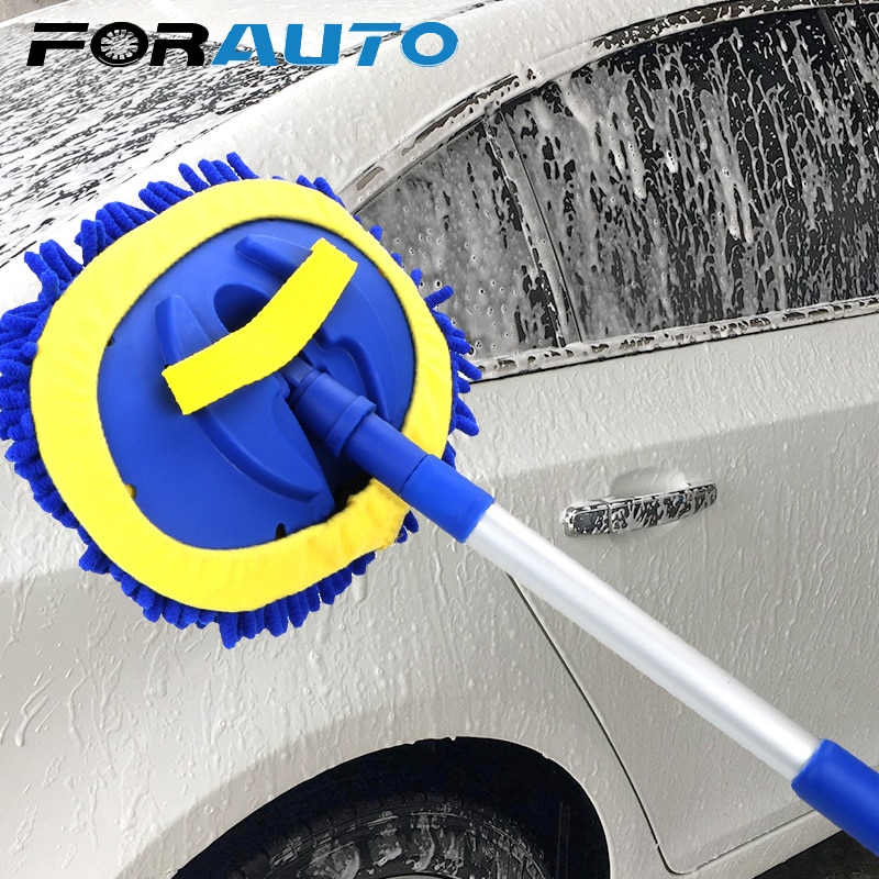 Forauto bilrengøringsbørste teleskopisk langt håndtag auto tilbehør bilvaskbørste rengøring moppe chenille kost