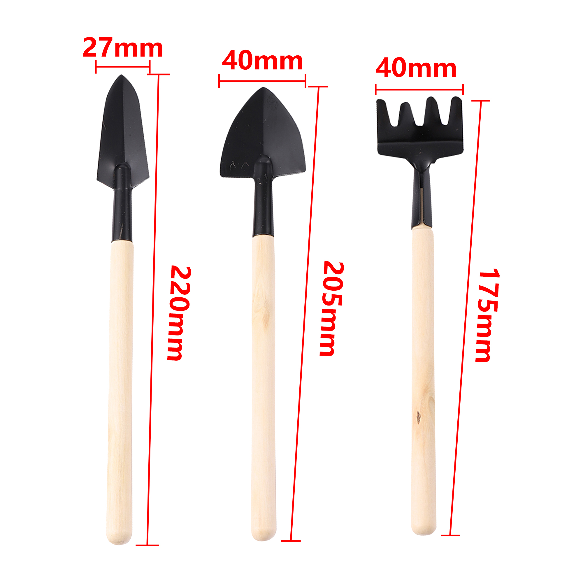 SH-23 3PCS MINI GARDEN TOOL SET SHOVEL , TROWEL, RAKE