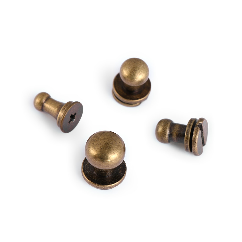 10pcs Monk Head Screws Leather Craft Belt Wallet Solid Brass Nail Rivets Screws Bags Accessories Tacks Clothes