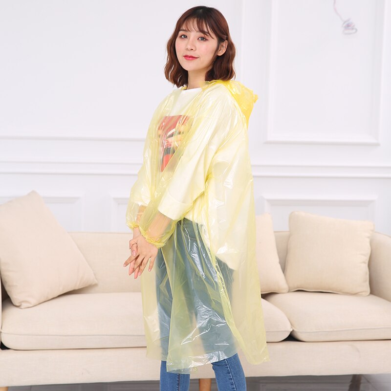 Chubasquero desechable transparente para mujer, chaqueta gruesa de plástico, Poncho de lluvia, Batas Desechables, traje impermeable AC50RC