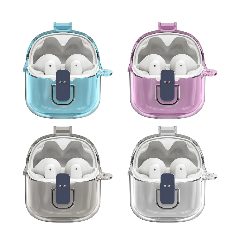 Voor Jbl Tune Flex 2023 Oortelefoon Beschermhoes Schokbestendig Hard Pc Shell Clear Case Cover Oortelefoon Anti-Druppel Met Karabijnhaak