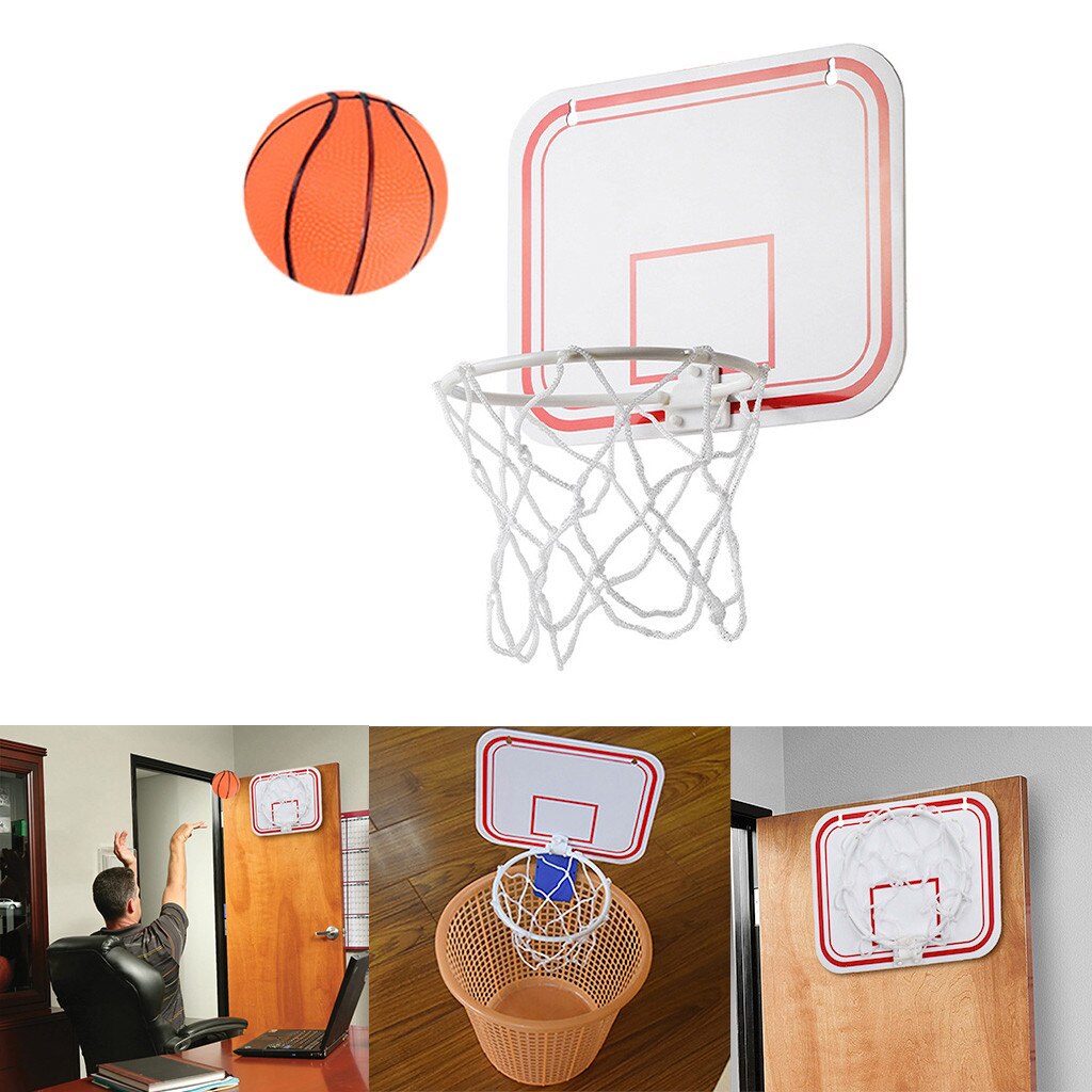 Draagbare Mini Basketbal Hoepel Set Bord Punch Gratis Rebounds Met Bal Muur Kinderen Plastic Velg Speelgoed Sport Kantoor Basketbal