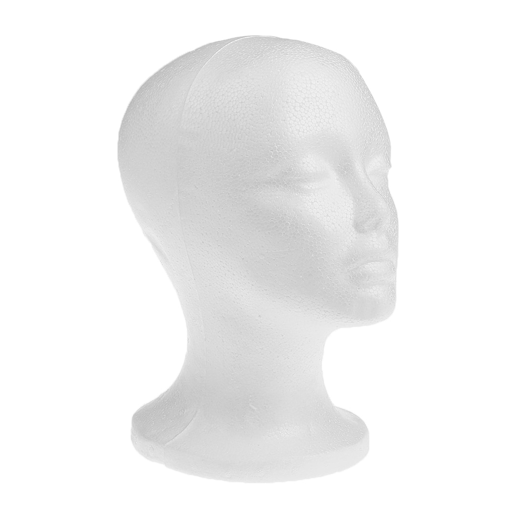 Foam Mannequin Female Head Model Dummy Wig Glasses Hat Display with Stand