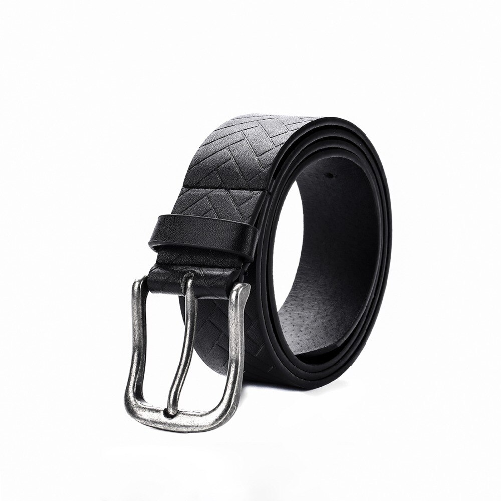 SHANH ZUN Soft Wide Leather Belt for Jeans Shorts, Leather Belt with Metal Buckle