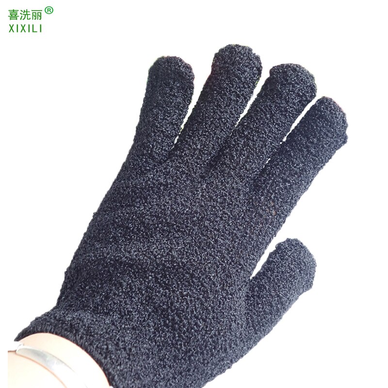 4 stks/partij zwart Wit Nylon vijf vingers Bad Glove Exfoliating Wassen Huid Spa Bad