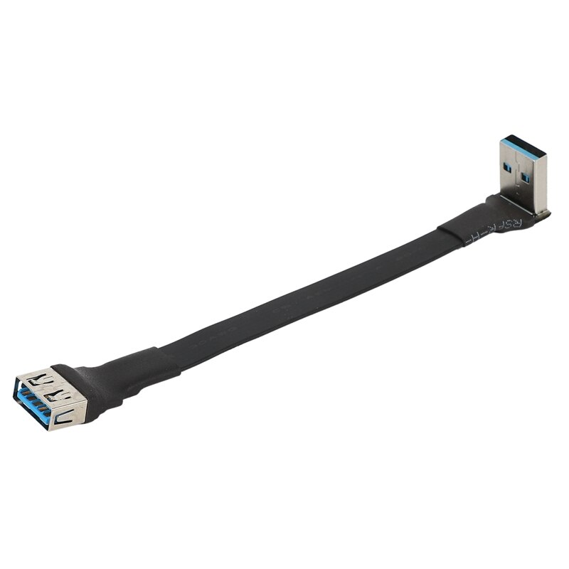 USB 3.0 Cable Flat USB Extension Cable Male to Female Data Cable Right Angle 90 Degree USB3.0 Extender Cord: Style 1