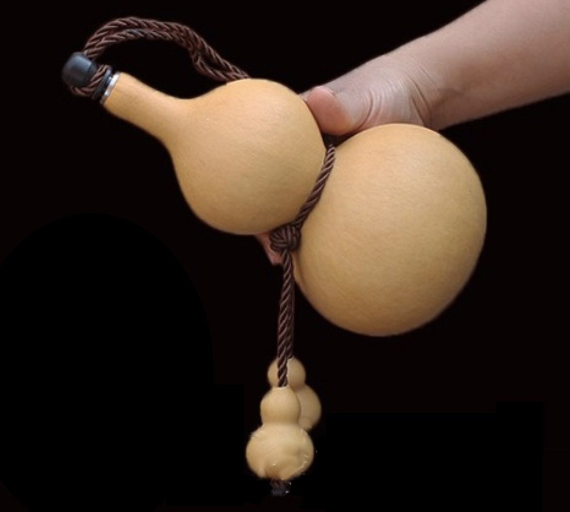 Natural Dried Gourd Water Bottle with Lid Hollow Calabash Chinese Pumpkin for Drinks Holder Ornament Decor Groomsmen