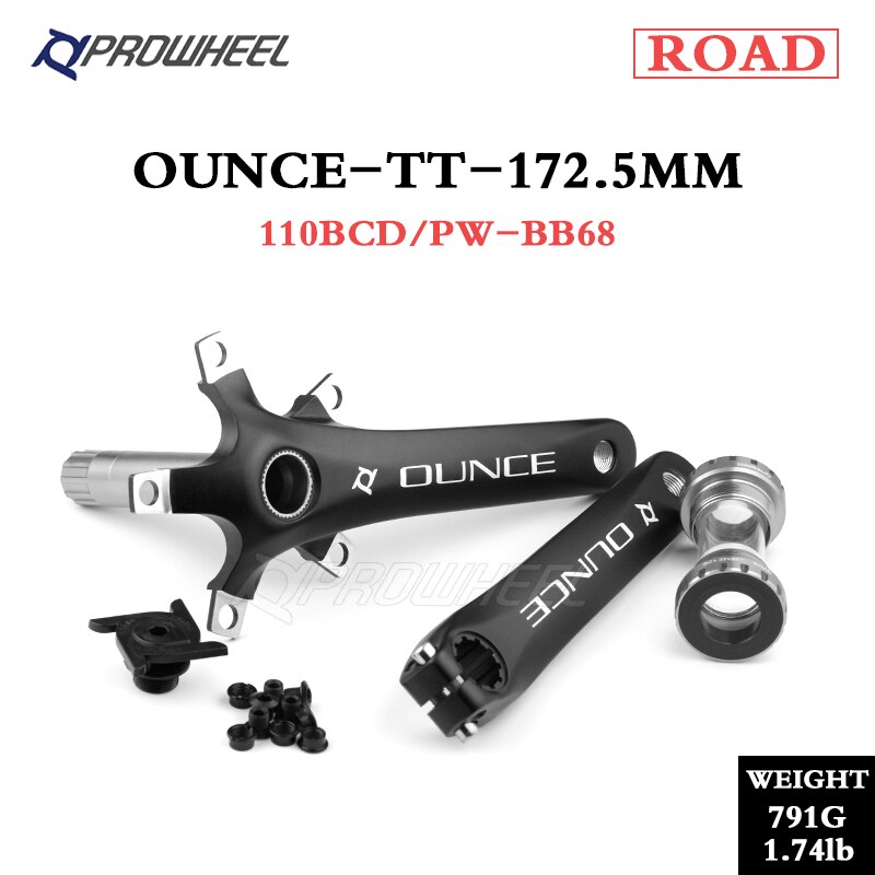 PROWHEEL OUNCE-TT Road Bicycle Crankset 110BCD 170mm 172.5mm Crank with BB Bottom Bracket Aluminum Alloy Cranks: OUNCE-TT 172.5 BB