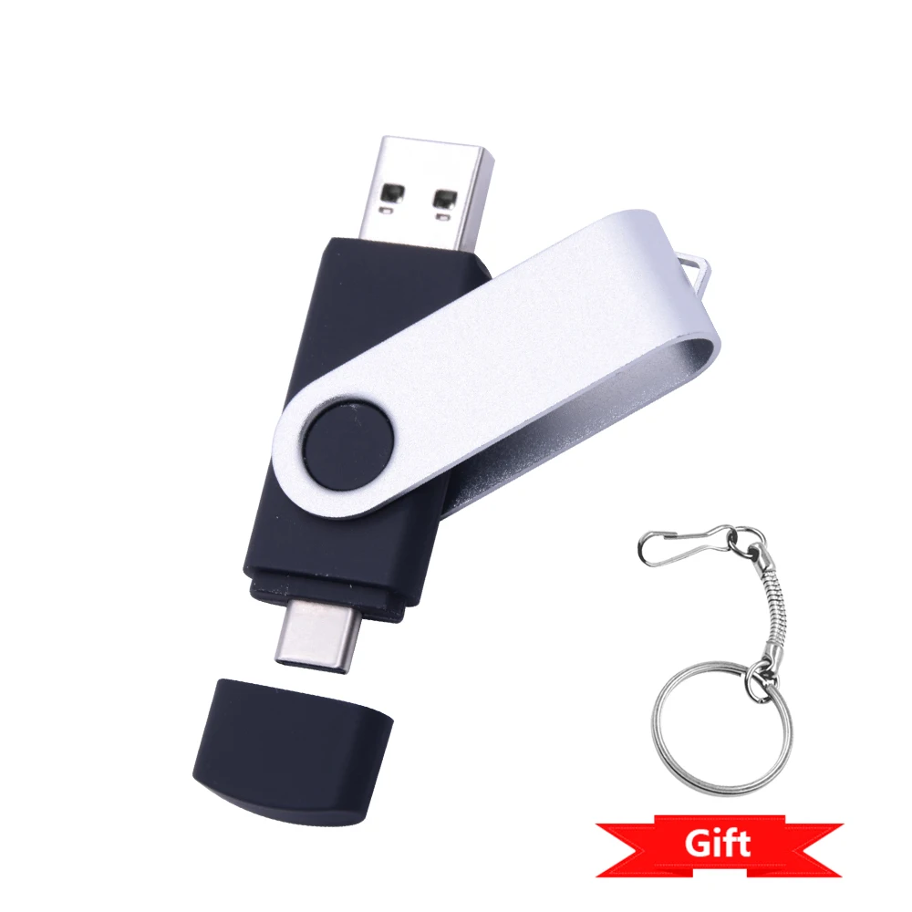 Usb flash drive 64gb 128gb type c flash drive 2 in 1 otg usb 2.0+ usb c pendrive 128gb 64gb dual type c drive photo stick: Zwart / 16 gb
