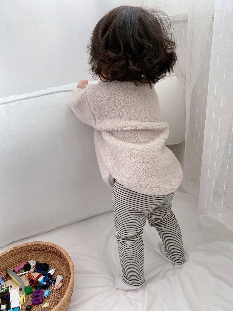 Baby winter warm plush bear embroidered Jacket toddler girl clothes boy clothes