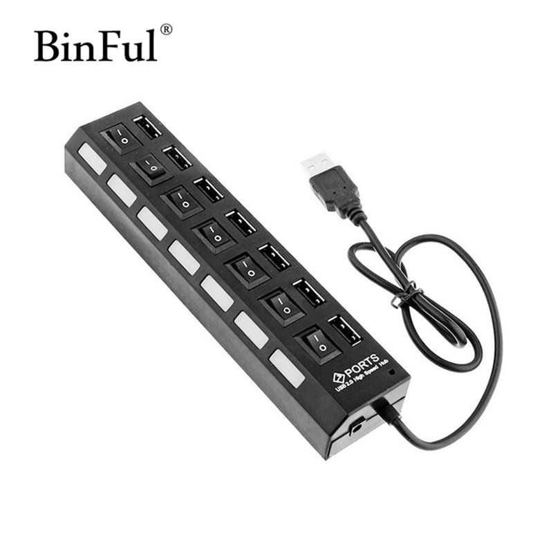Binful Multi 4/7 Poorten Hoge Snelheid USB Hub 2.0 480 Mbps Hub USB Op/Off Schakelaar Draagbare USB Splitter Randapparatuur accessoires