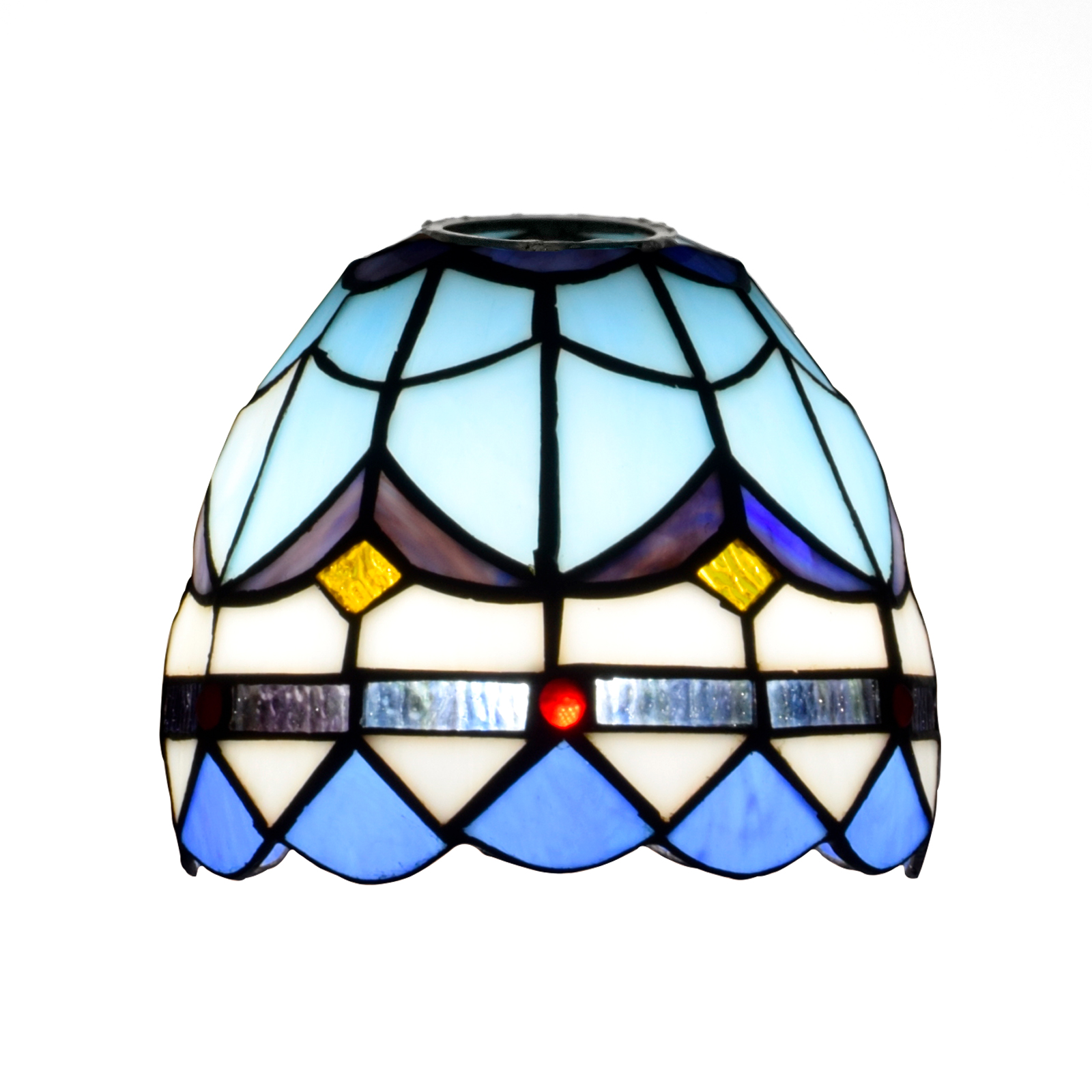 Mediterranean style glass fan lamp, wall lamp, chandelier replacement lampshade 6 inch stained glass single lampshade