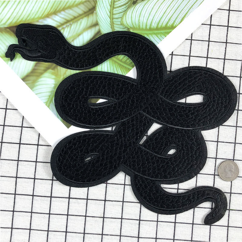 1 Pcs Grote Stickers Voor Kleding Patches Snake Borduren Patch Diy Patches Voor Kleding Applique Borduurwerk Dark Patches